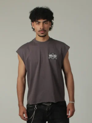 DUALITY SLEEVELESS TEE - WASHED GREY