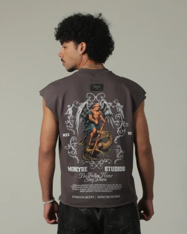 DUALITY SLEEVELESS TEE - WASHED GREY