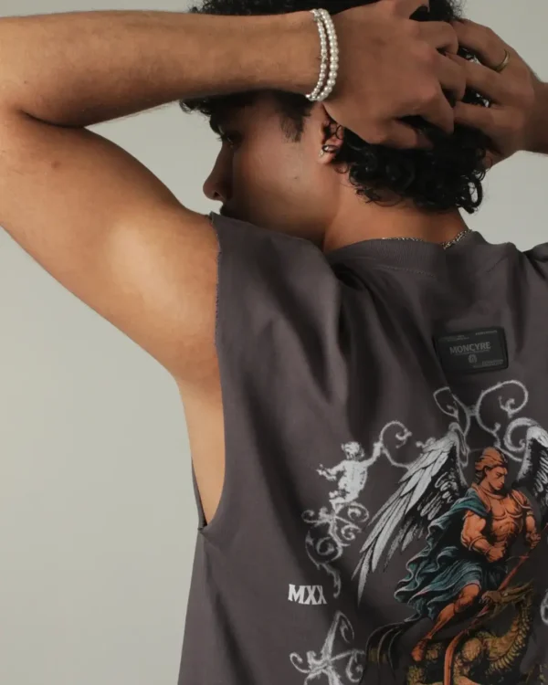 DUALITY SLEEVELESS TEE - WASHED GREY
