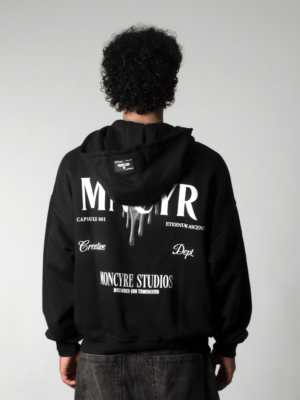 Hoodie negro oversized Chronos Hoodie Black de Moncyre Studios