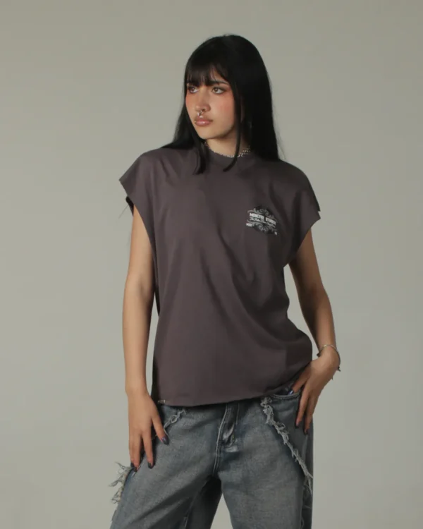 DUALITY SLEEVELESS TEE - WASHED GREY