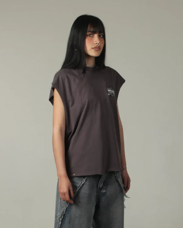 DUALITY SLEEVELESS TEE - WASHED GREY