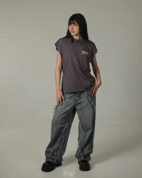 DUALITY SLEEVELESS TEE - WASHED GREY